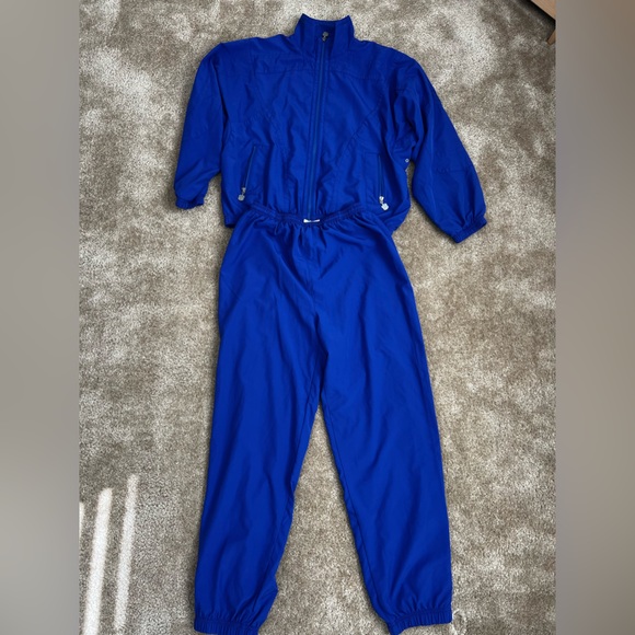 Vintage Blue Kaelin Blue Jacket & Jogger Set | Leisure Sports Active Set | Sz L - Picture 2 of 9